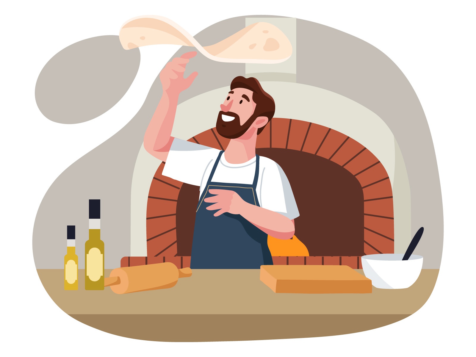 Making Pizza Illustration cartooning cartoon character design characte.jpg
