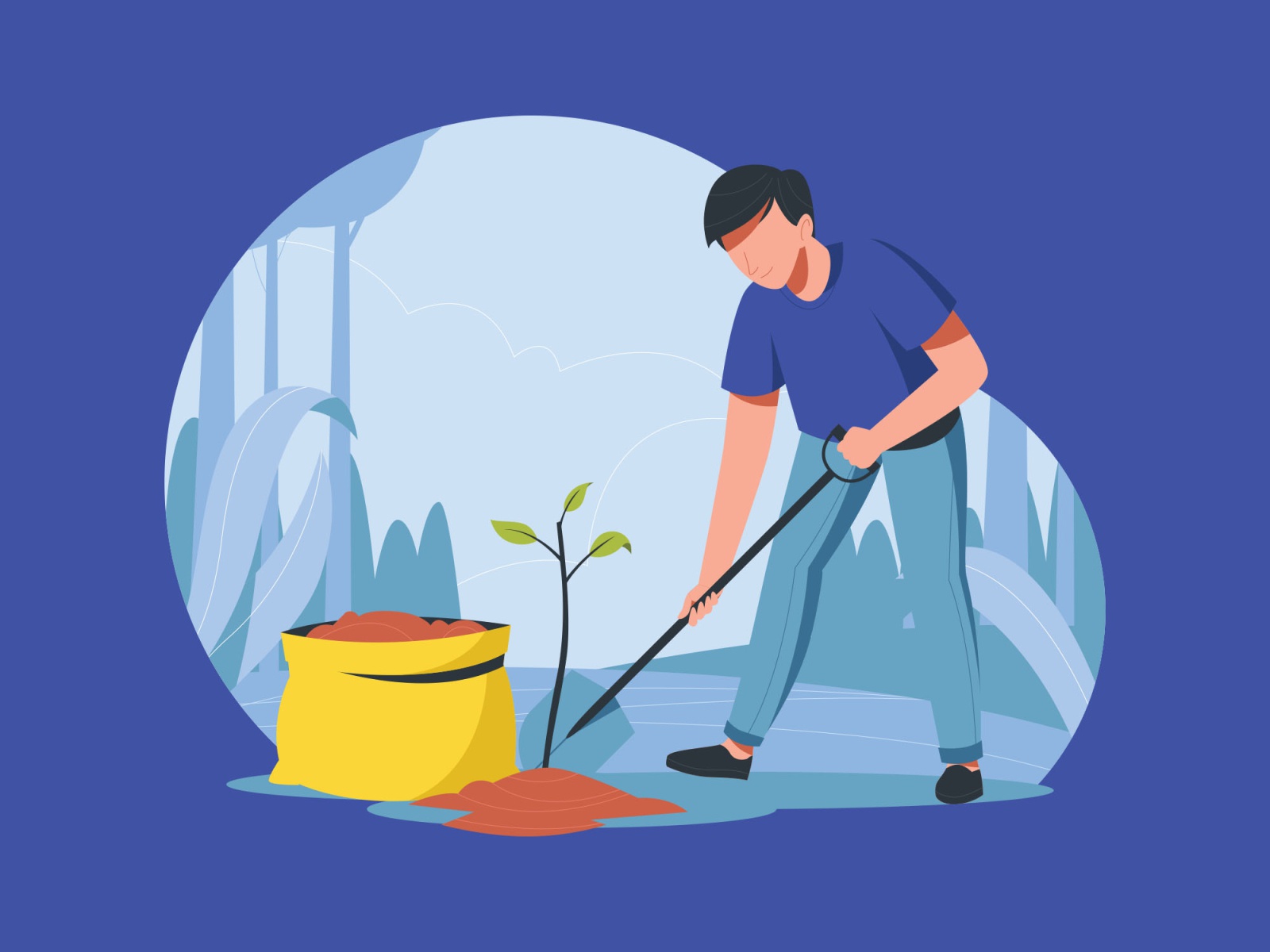 Man Planting a Tree Illustration plant tree ai vector illustration dow.jpg