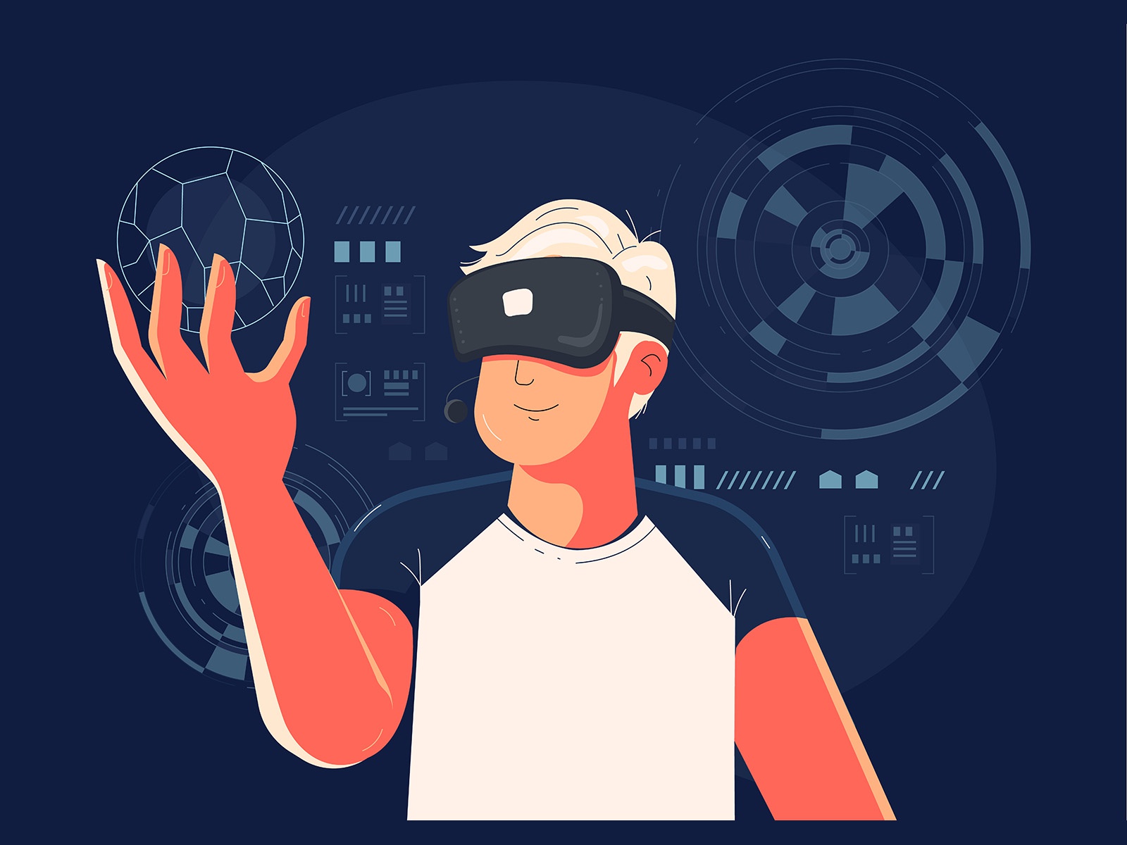 Man in VR Illustration cartooning cartoon character design character i.jpg