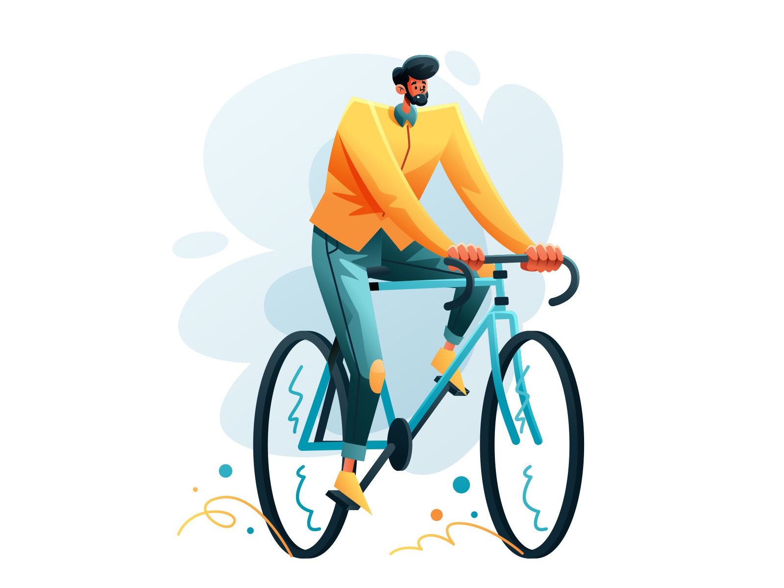 Man Riding A Bike Illustration cartooning cartoon character design cha.jpg