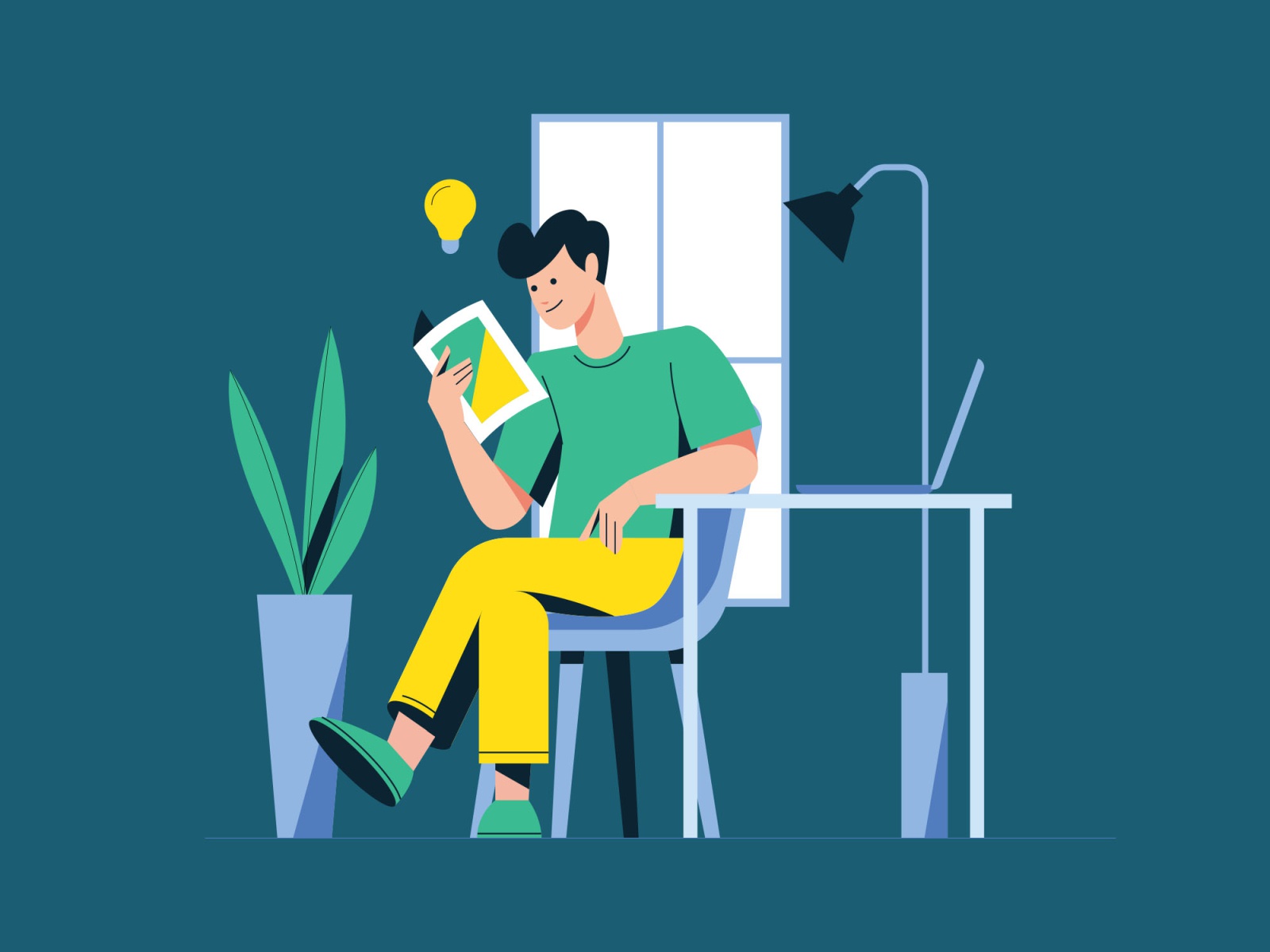 Man Reading a Book Illustration vector illustration eps ai download fr.jpg