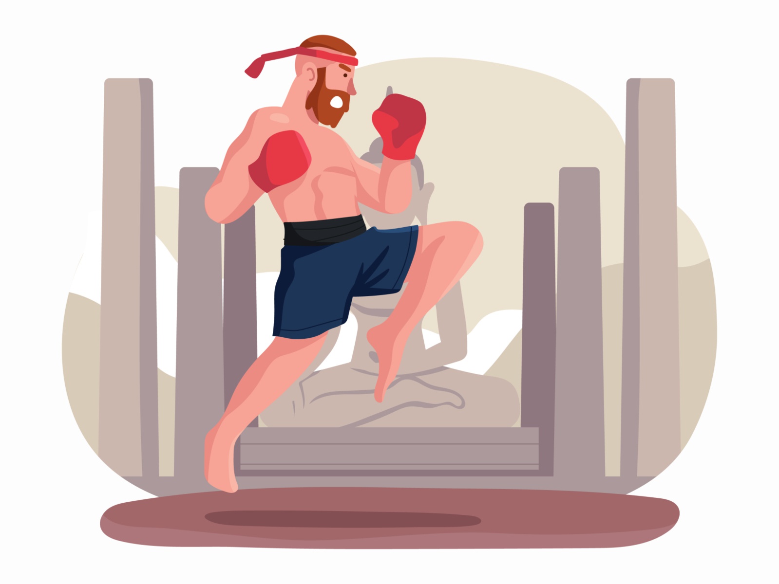 Muay Thai Illustration cartooning cartoon character design character i.jpg