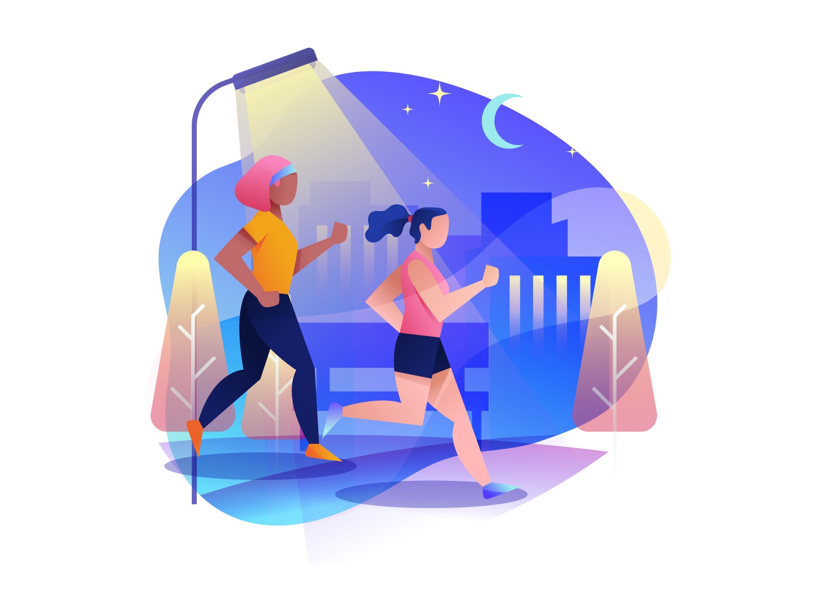 Night Running Illustration cartooning cartoon character design charact.jpg