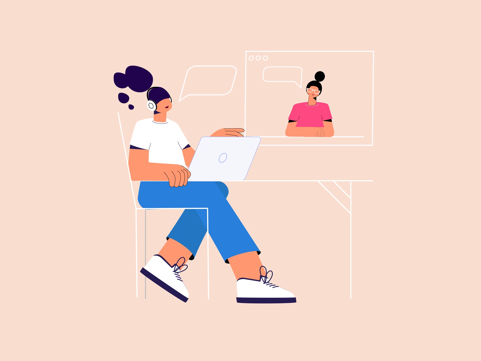 Online Conference Illustration design cartooning vector vector design.jpg