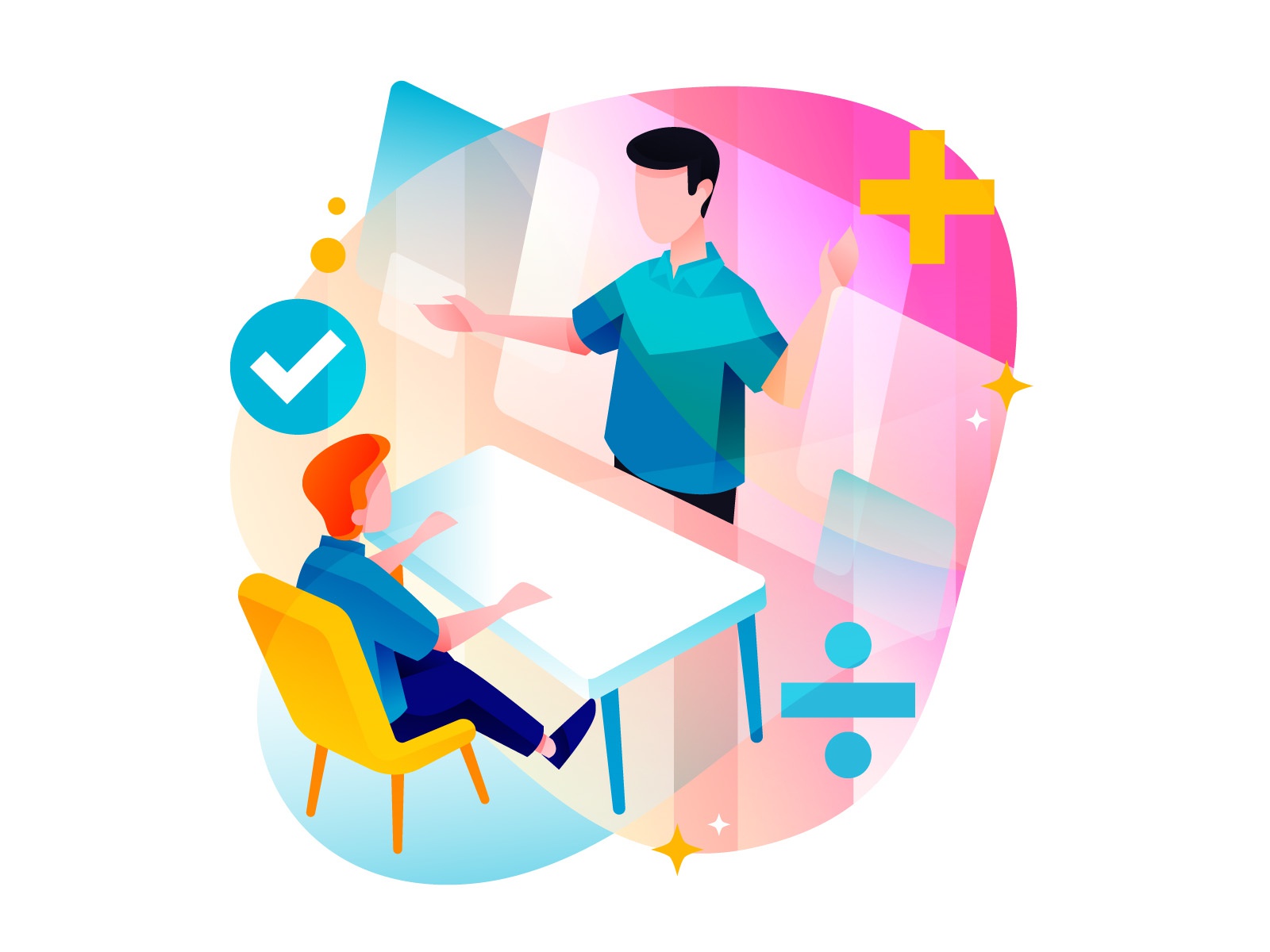 Online Math Course design cartoon vector vector design illustrator vec.jpg