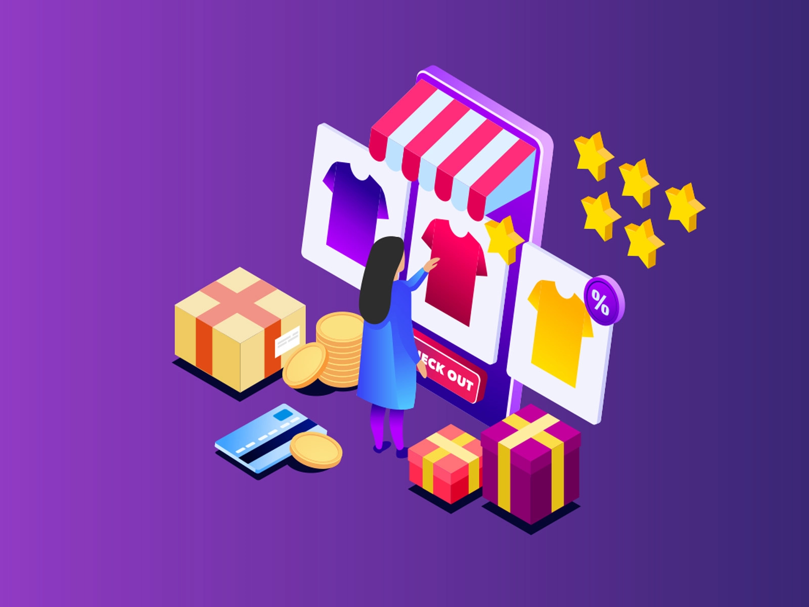 Online Shop Illustration design cartoon vector vector design illustrat.webp