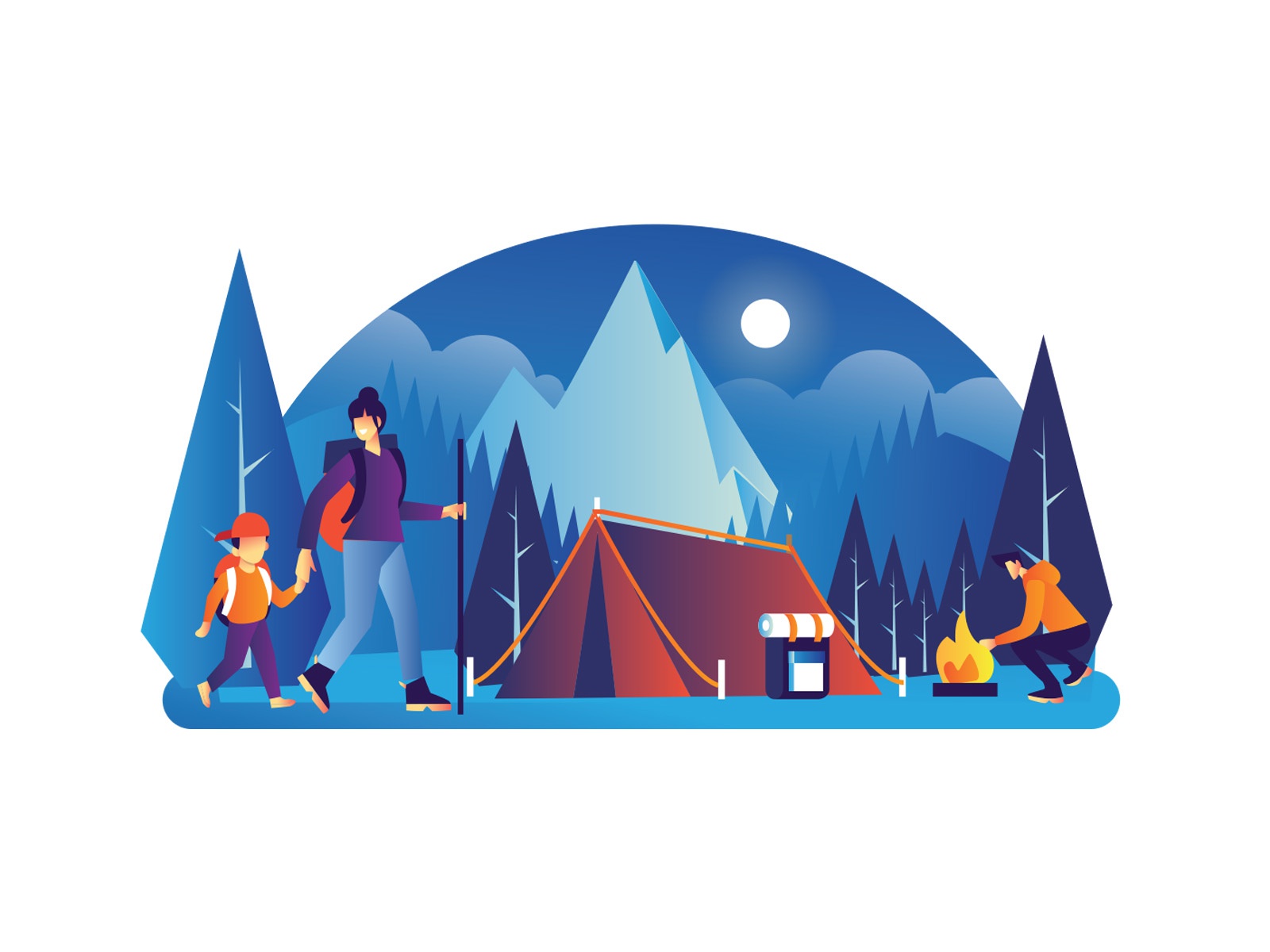 Outdoor Camping Illustration design cartoon vector vector design illus.jpg