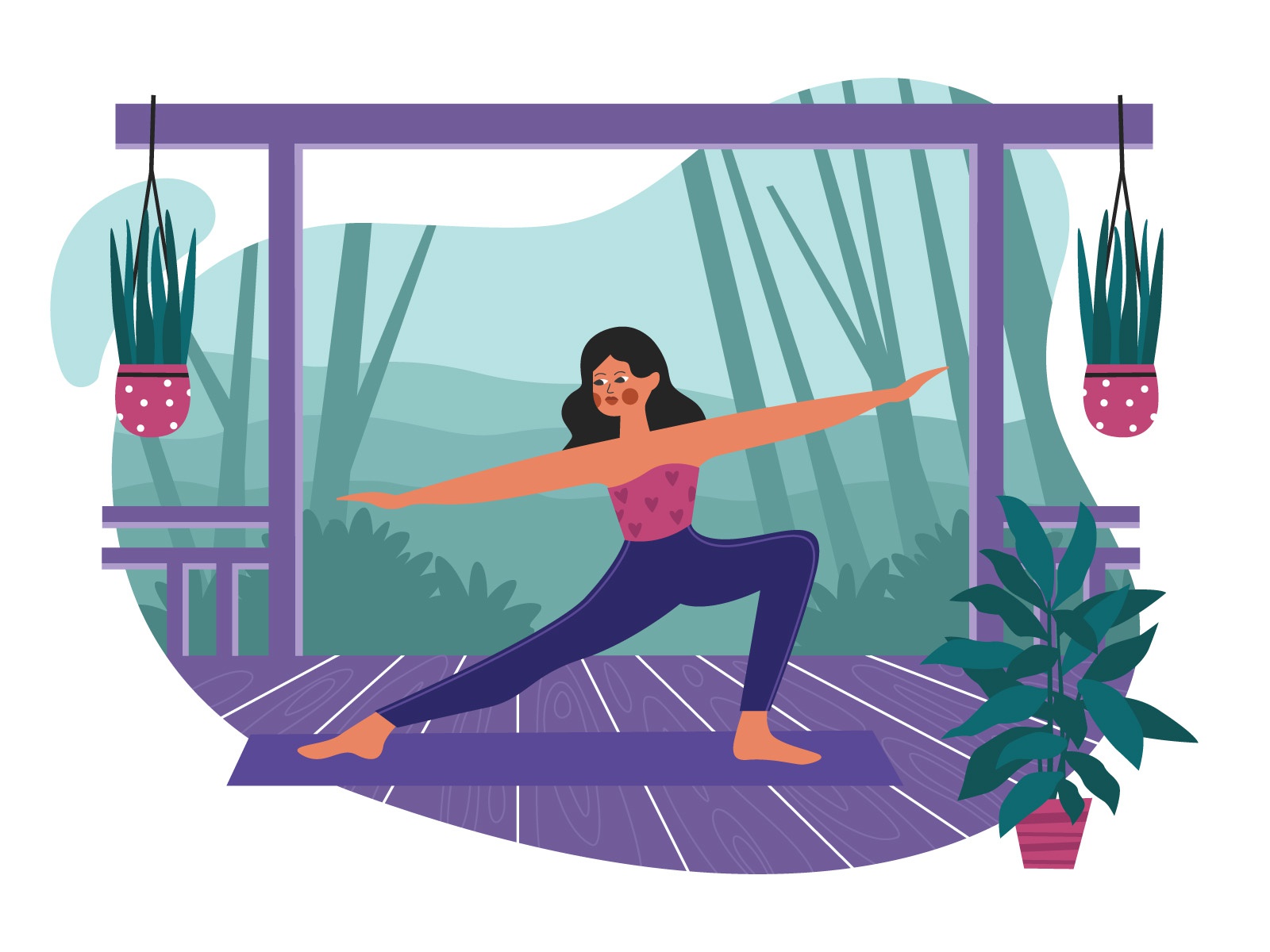 Outdoor Yoga illustration cartooning cartoon character design characte.jpg
