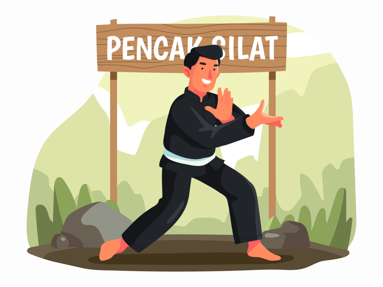 Pencak Silat Illustration cartooning cartoon character design characte.jpg