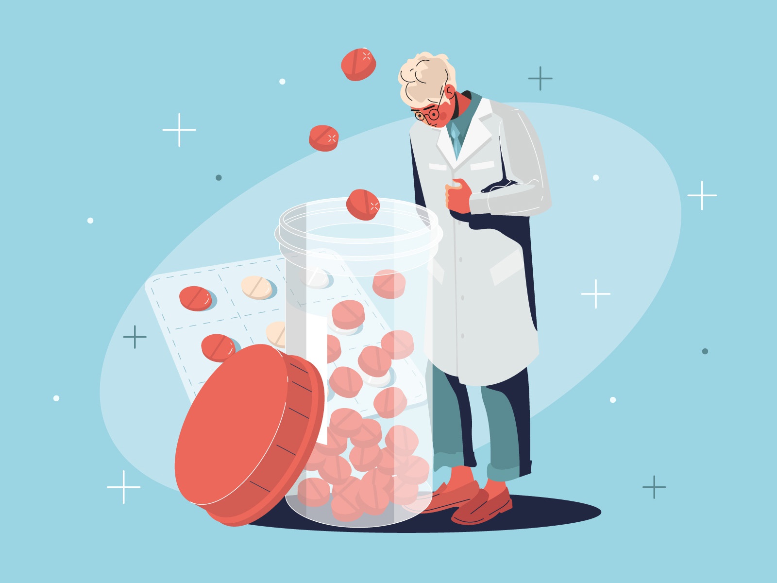 Pharmacist and drugs Illustration cartooning cartoon character design.jpg