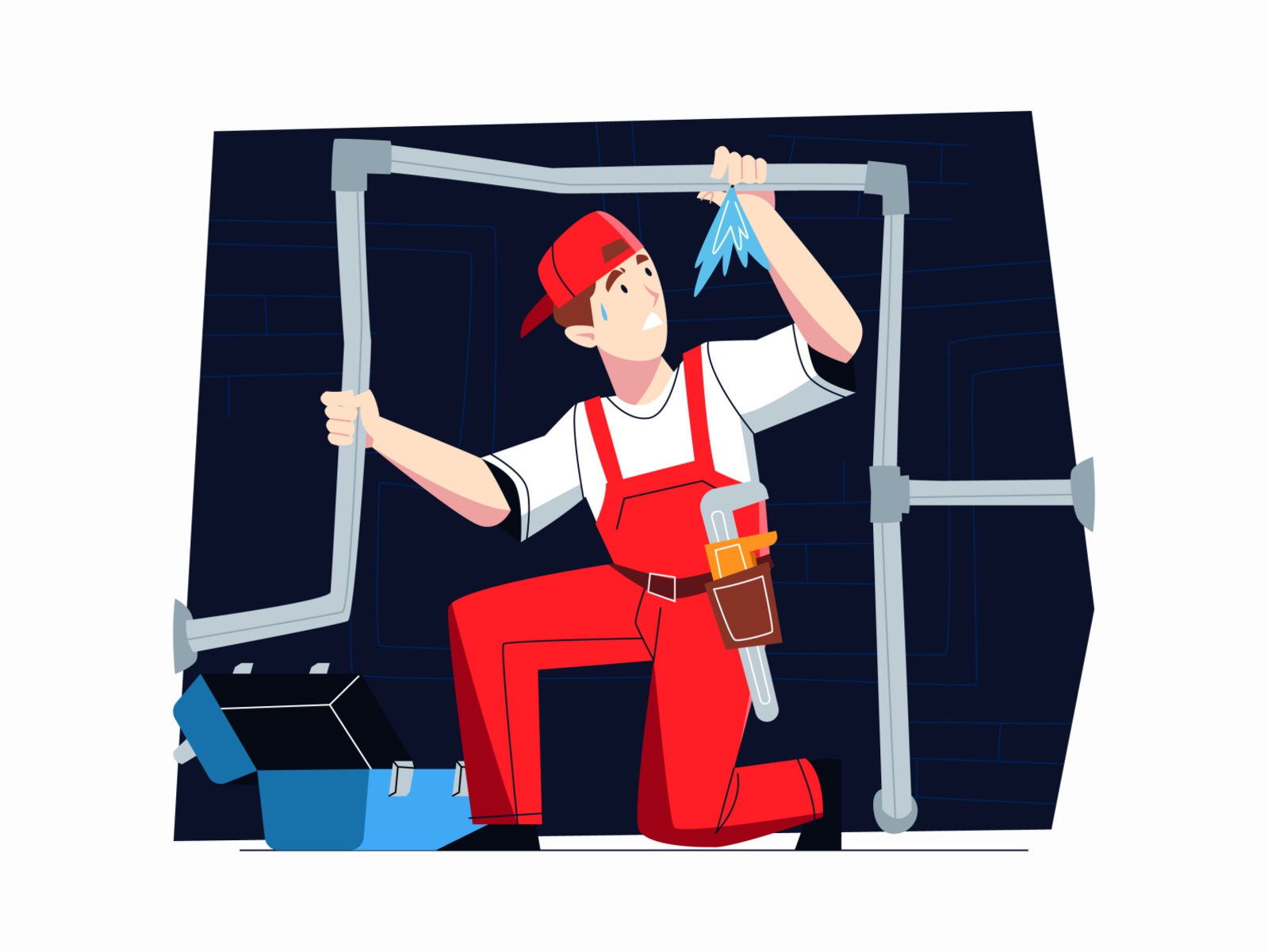 Plumber Illustration cartooning cartoon character design character ill.jpg