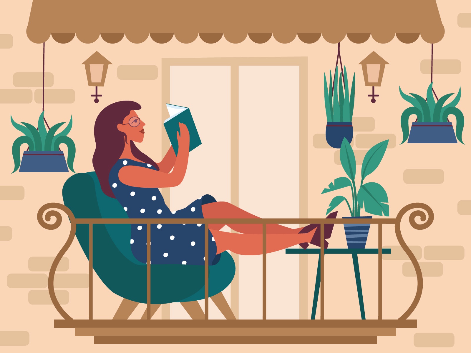 Reading a book illustration cartooning cartoon character design charac.jpg