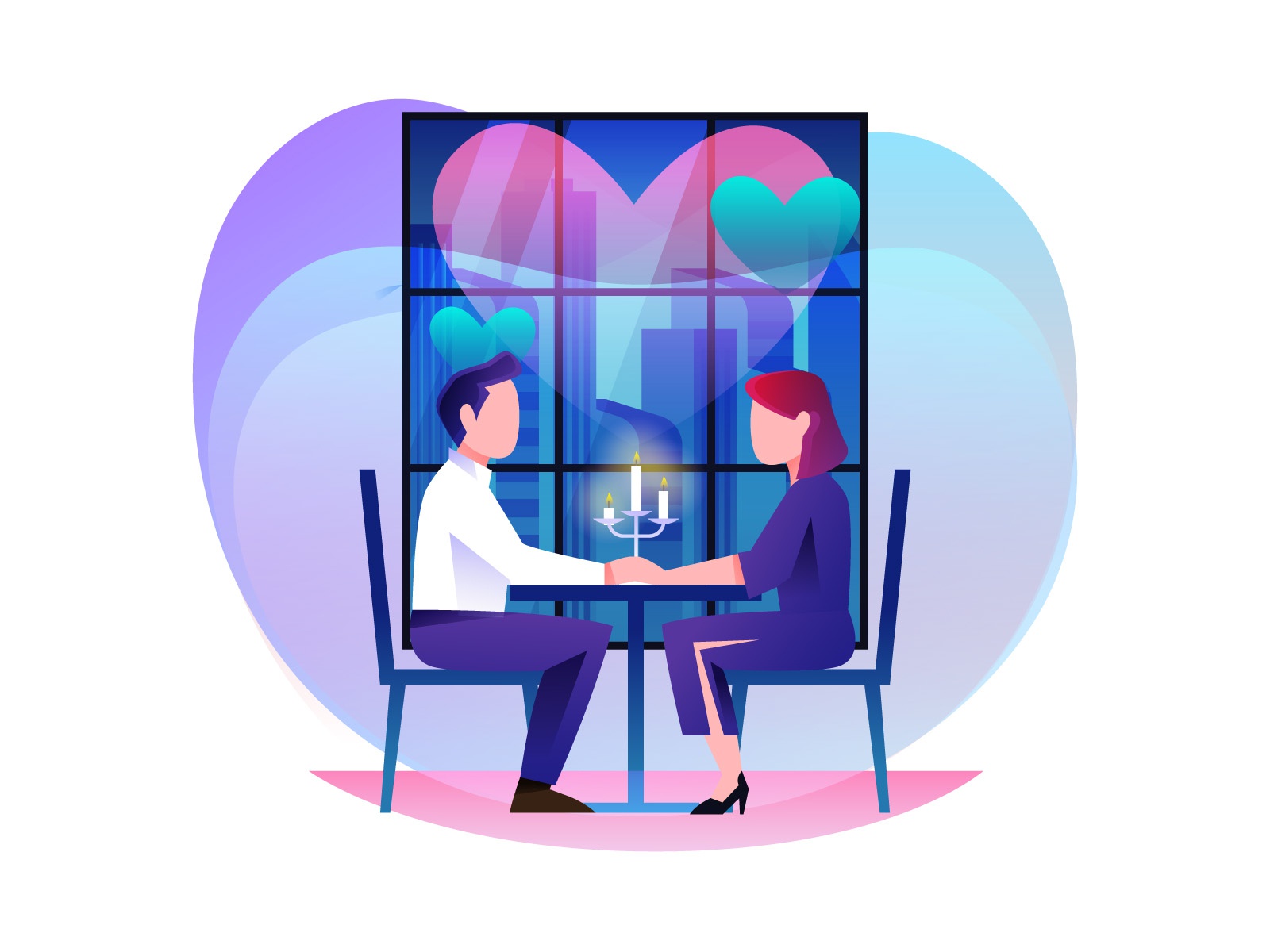 Romantic Dinner design cartooning vector vector design illustrator vec.jpg