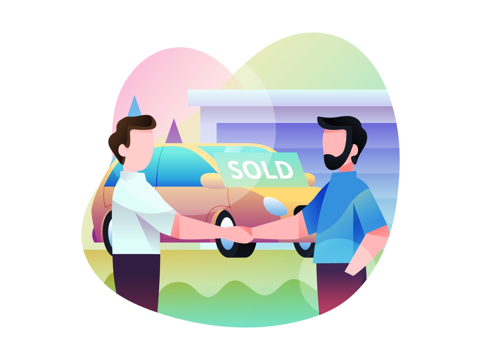 Sell a Car ui logo design cartoon vector vector design illustrator vec.jpg