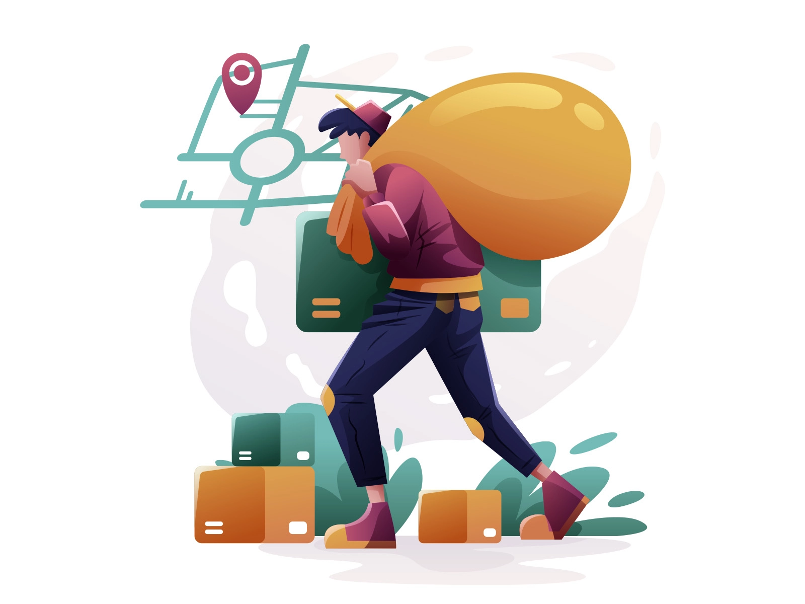 Shipping Courier Illustration design cartooning vector vector design i.webp