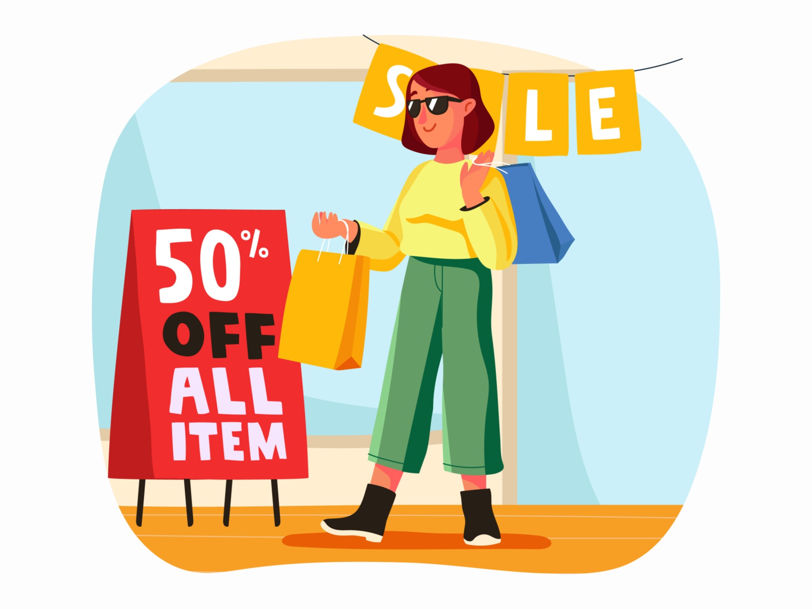 Shopping Illustration cartooning cartoon character design character il.jpg