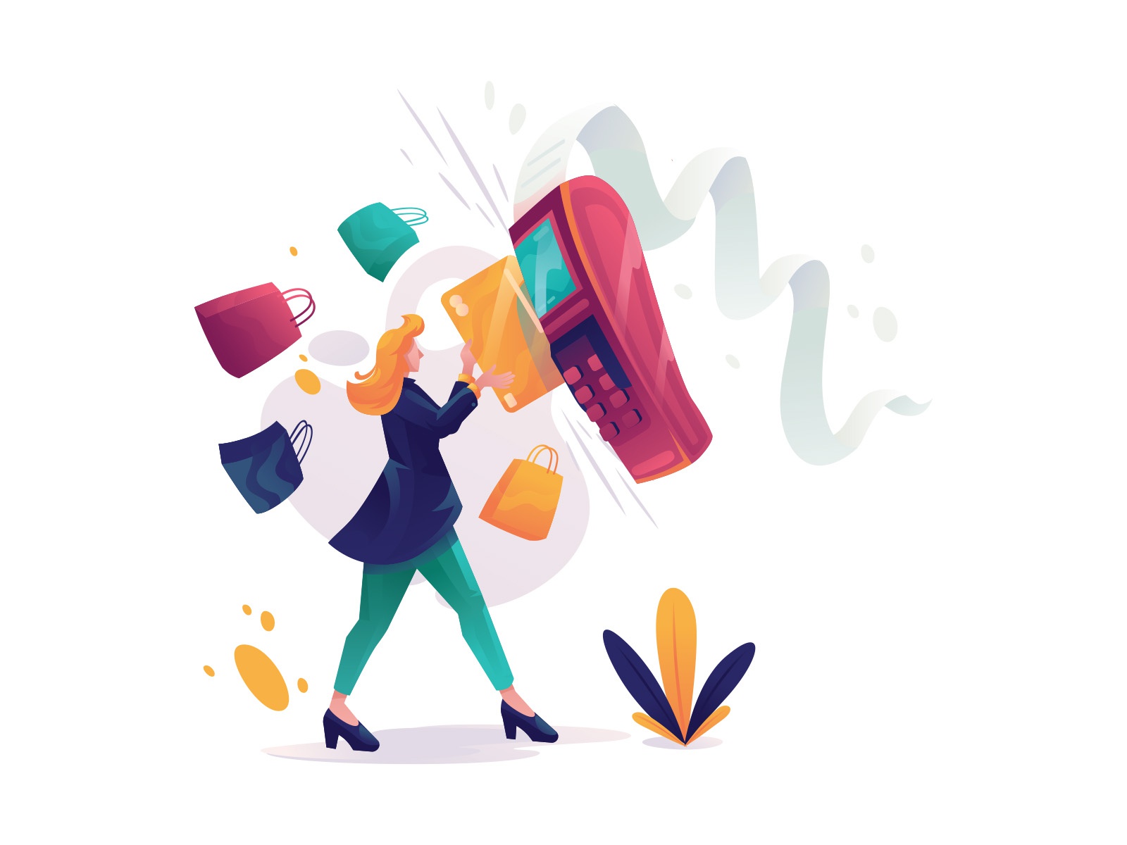 Shopping Credit Card Illustration design cartooning vector vector desi.jpg