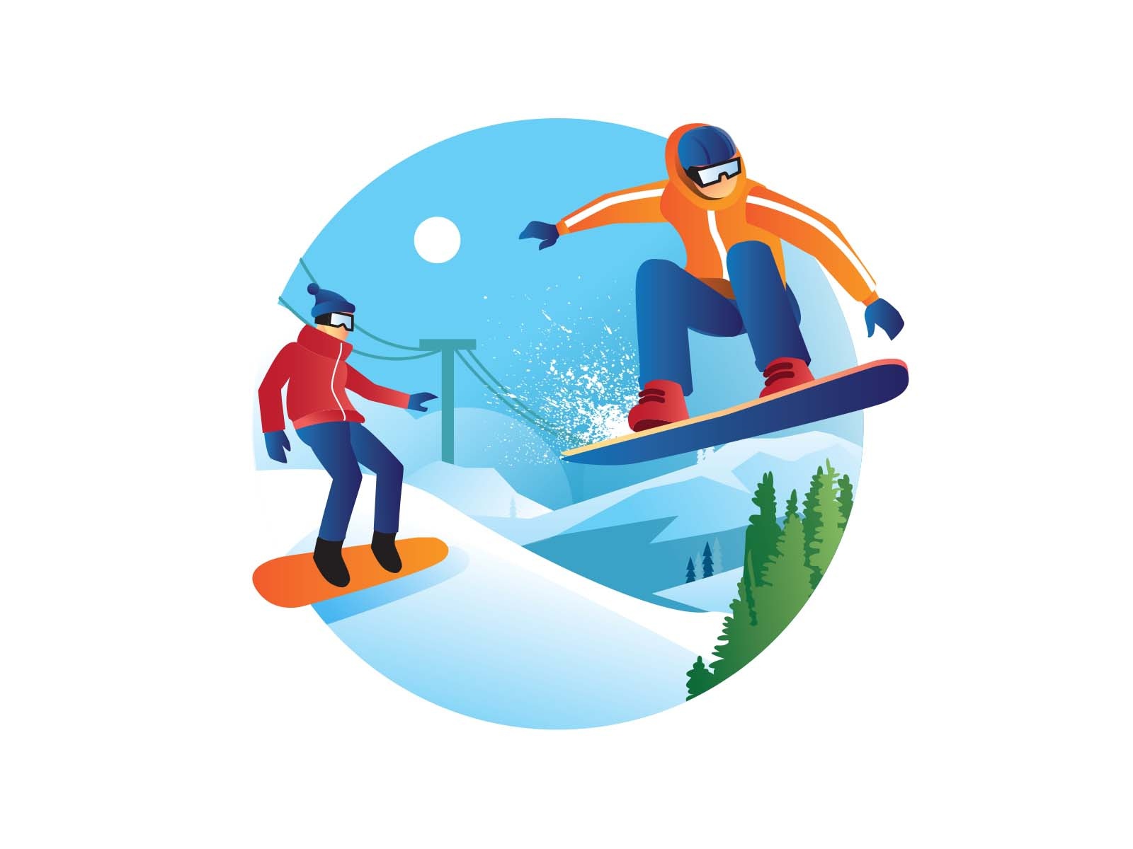 Snowboarding illustration cartooning cartoon character design characte.jpg