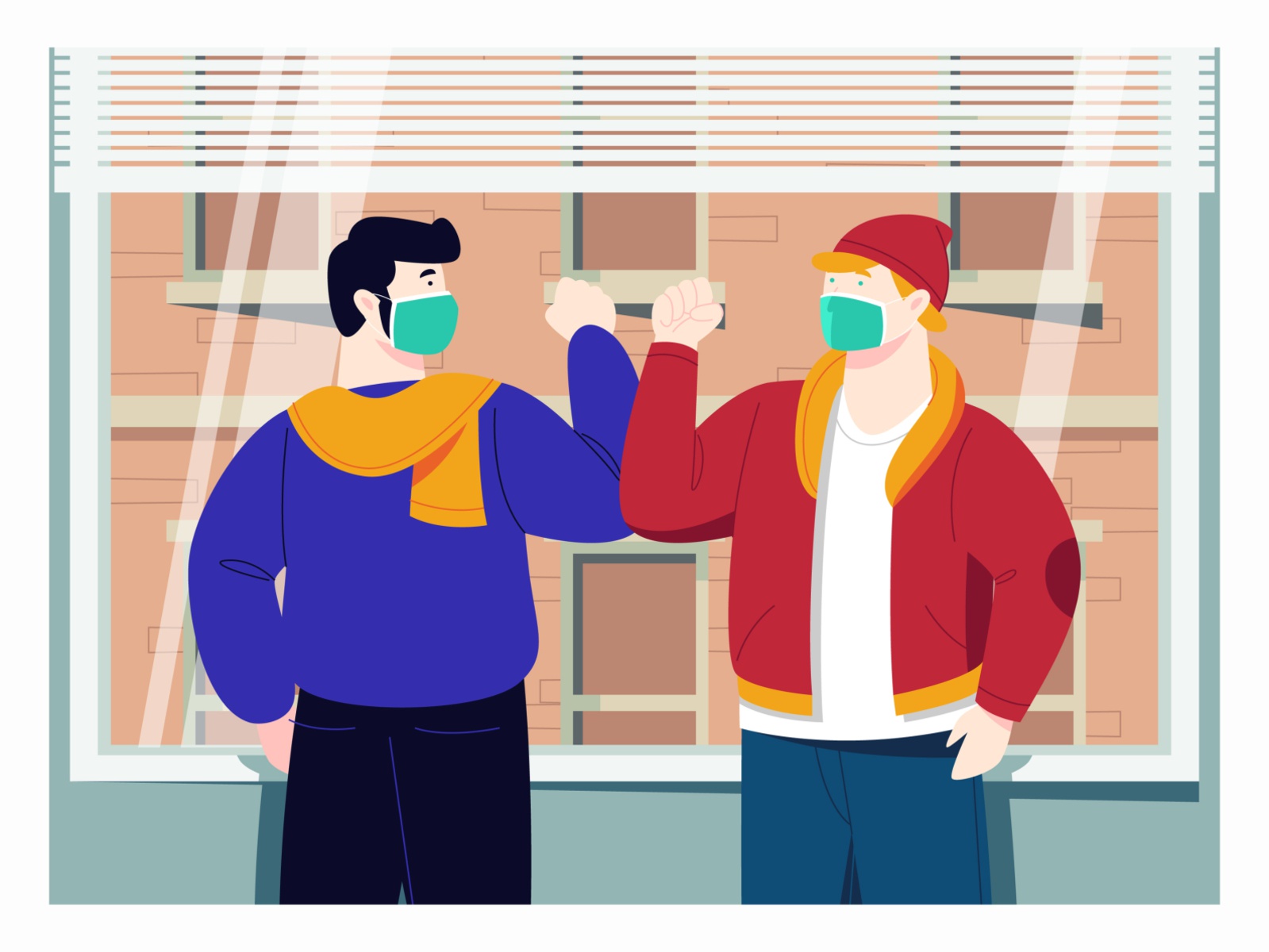 Social Distancing Illustration cartooning cartoon character design cha.jpg