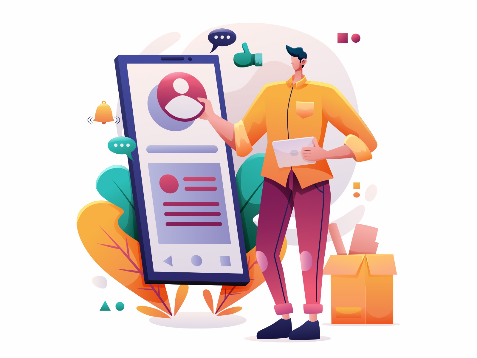 Social Media Management Illustration cartooning cartoon character desi.jpg