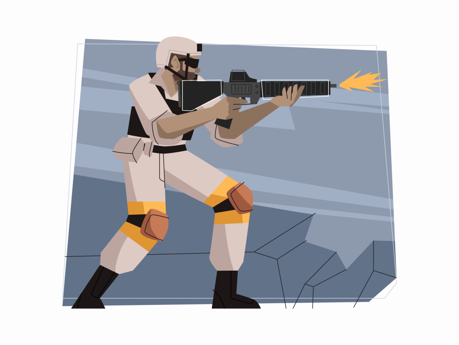 Solider Illustration cartooning cartoon character design character ill.jpg