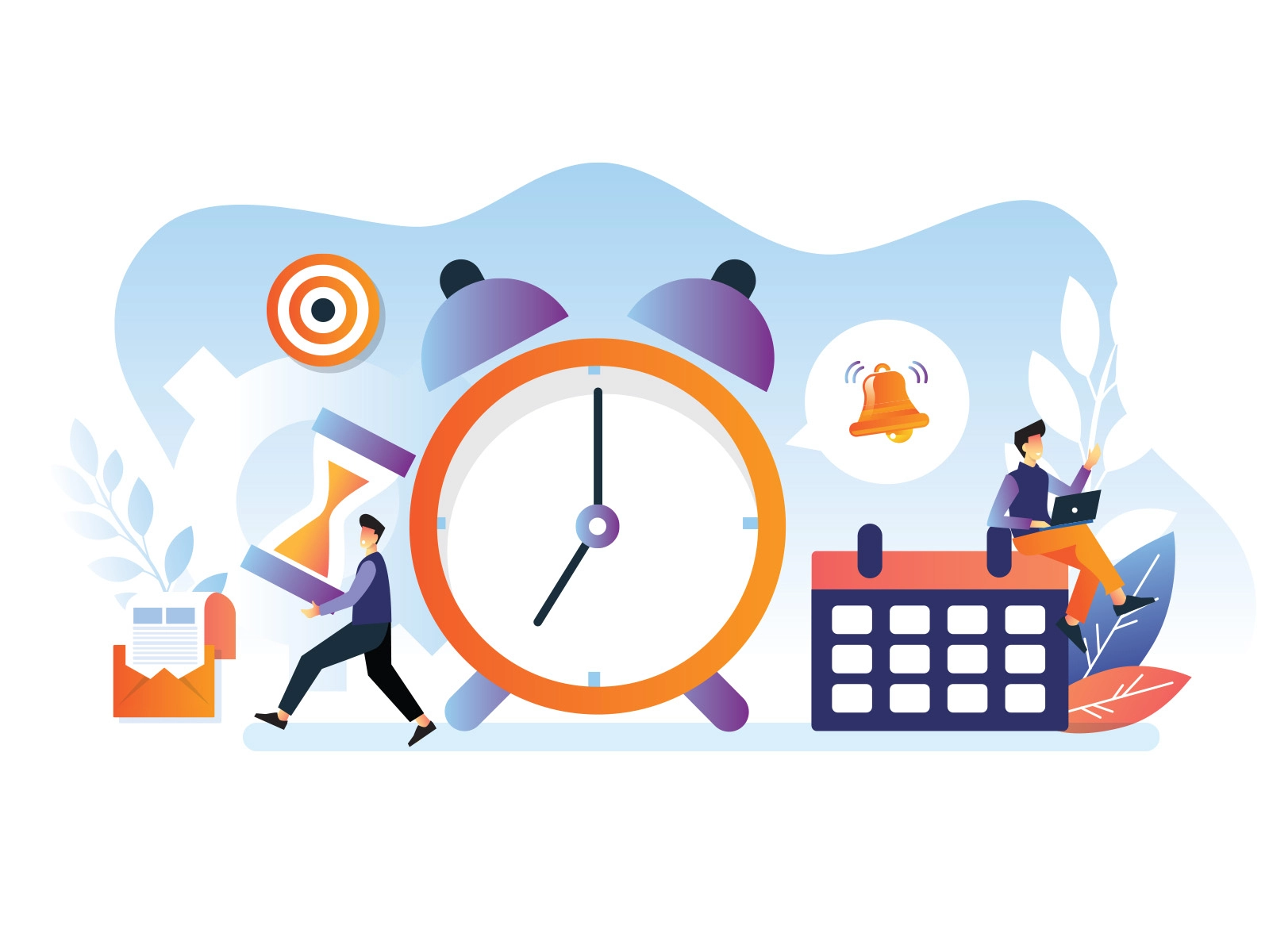 Time management illustration cartooning cartoon character design chara.webp