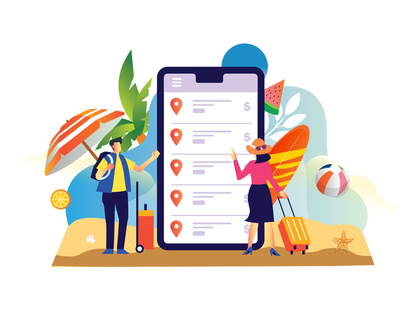 Trip Booking Illustration cartooning cartoon character design characte.jpg
