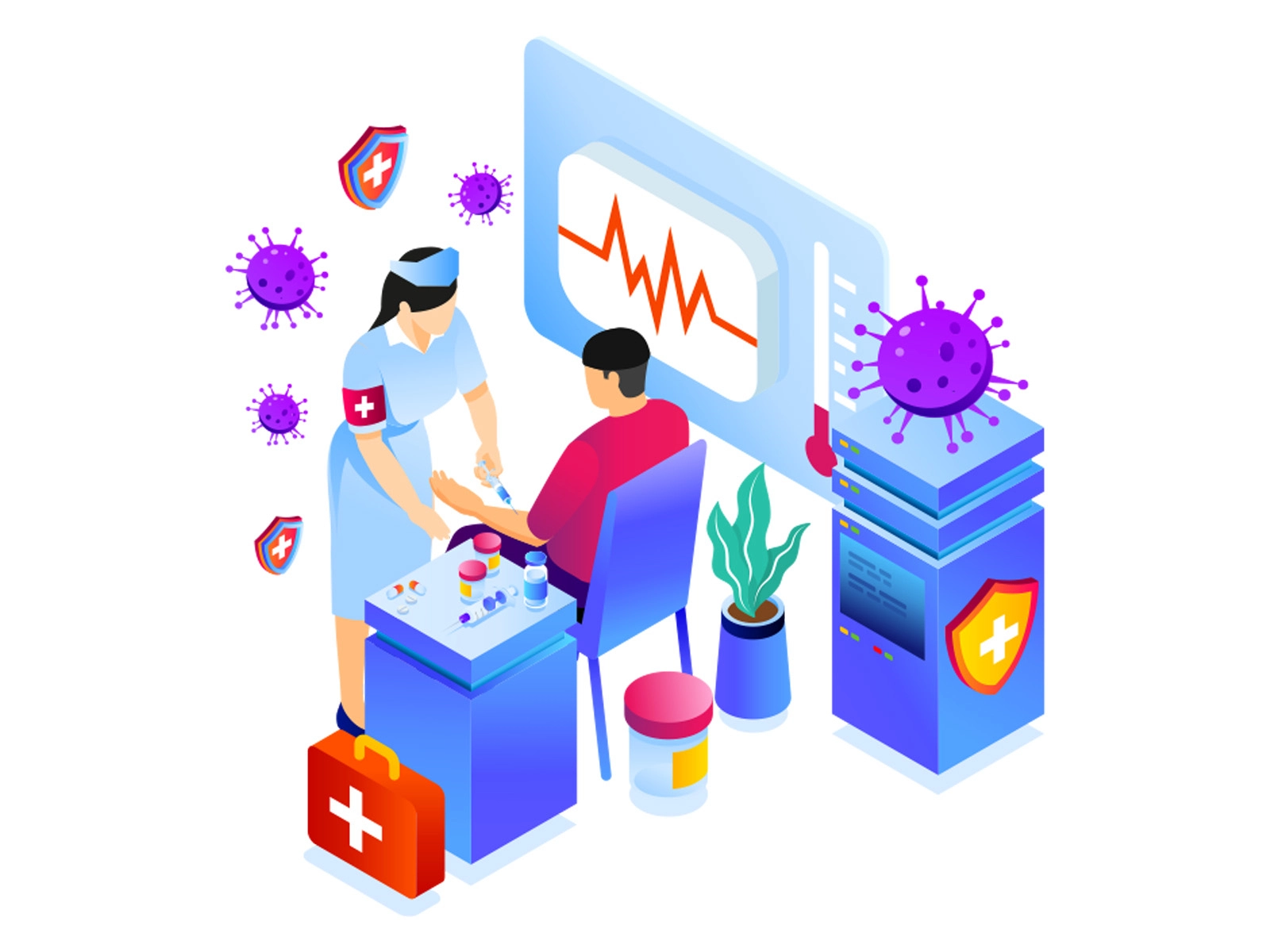 Vaccination Vector Illustration design cartooning vector vector design.webp