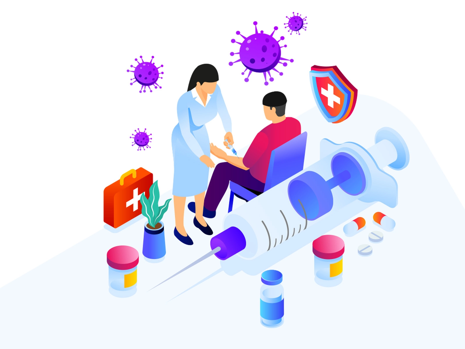 Vaccine Vector Illustration design cartooning vector vector design ill.webp