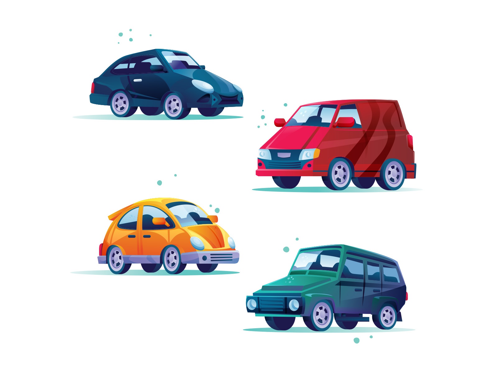Vehicle Illustrations Set design cartooning vector vector design illus.jpg