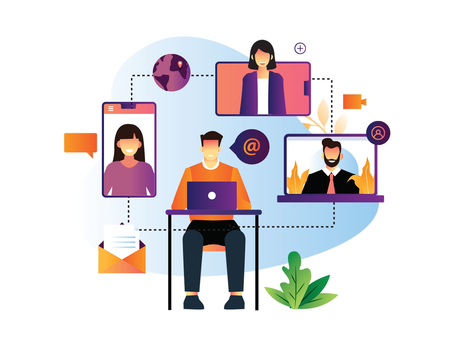 Video conference illustration cartooning cartoon character design char.jpg