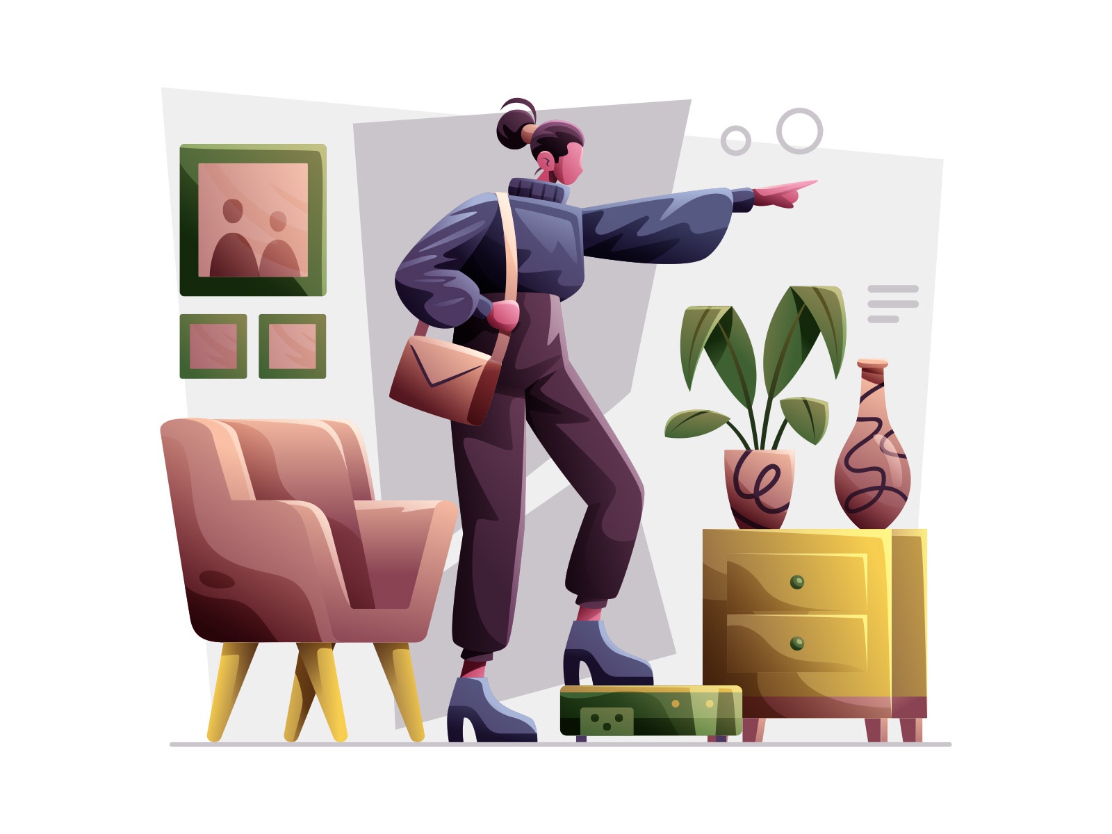 Woman Going To Work Illustration cartooning cartoon character design c.jpg