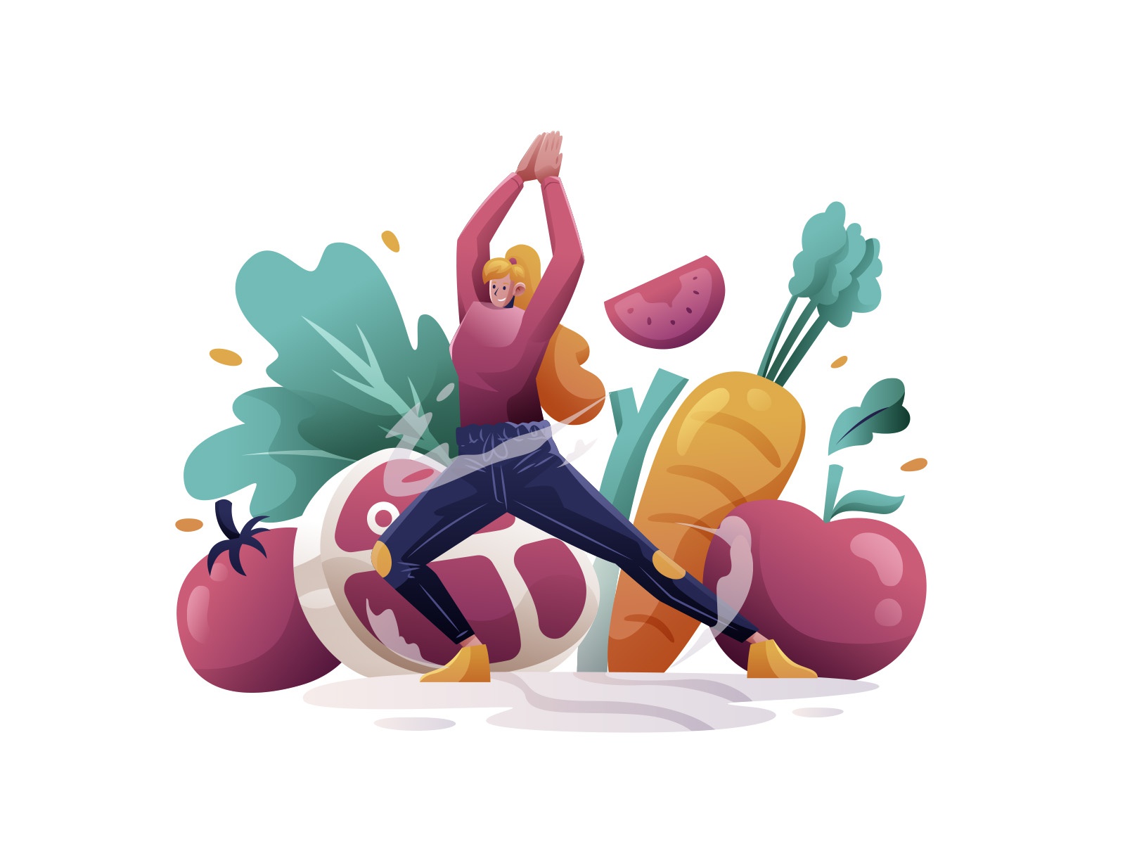 Woman Doing Yoga Illustration design cartooning vector vector design i.jpg
