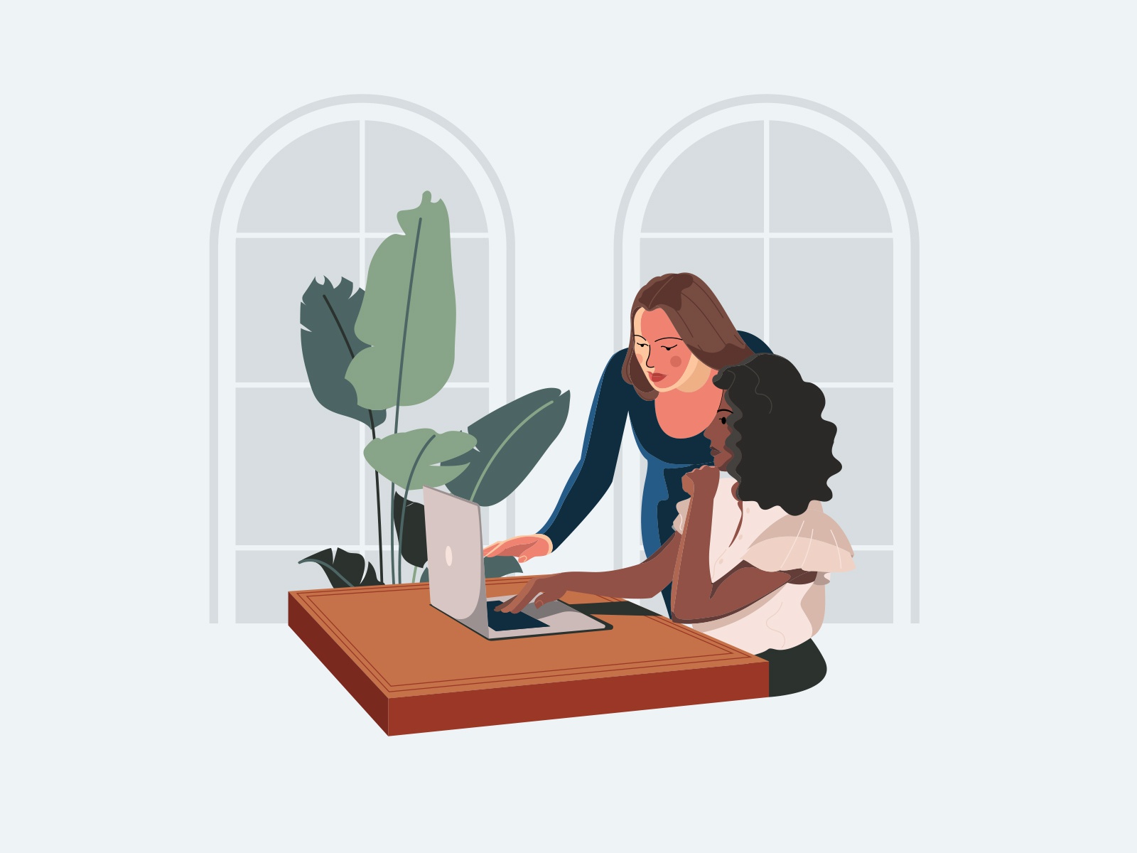 Women working illustration cartooning cartoon character design charact.jpg