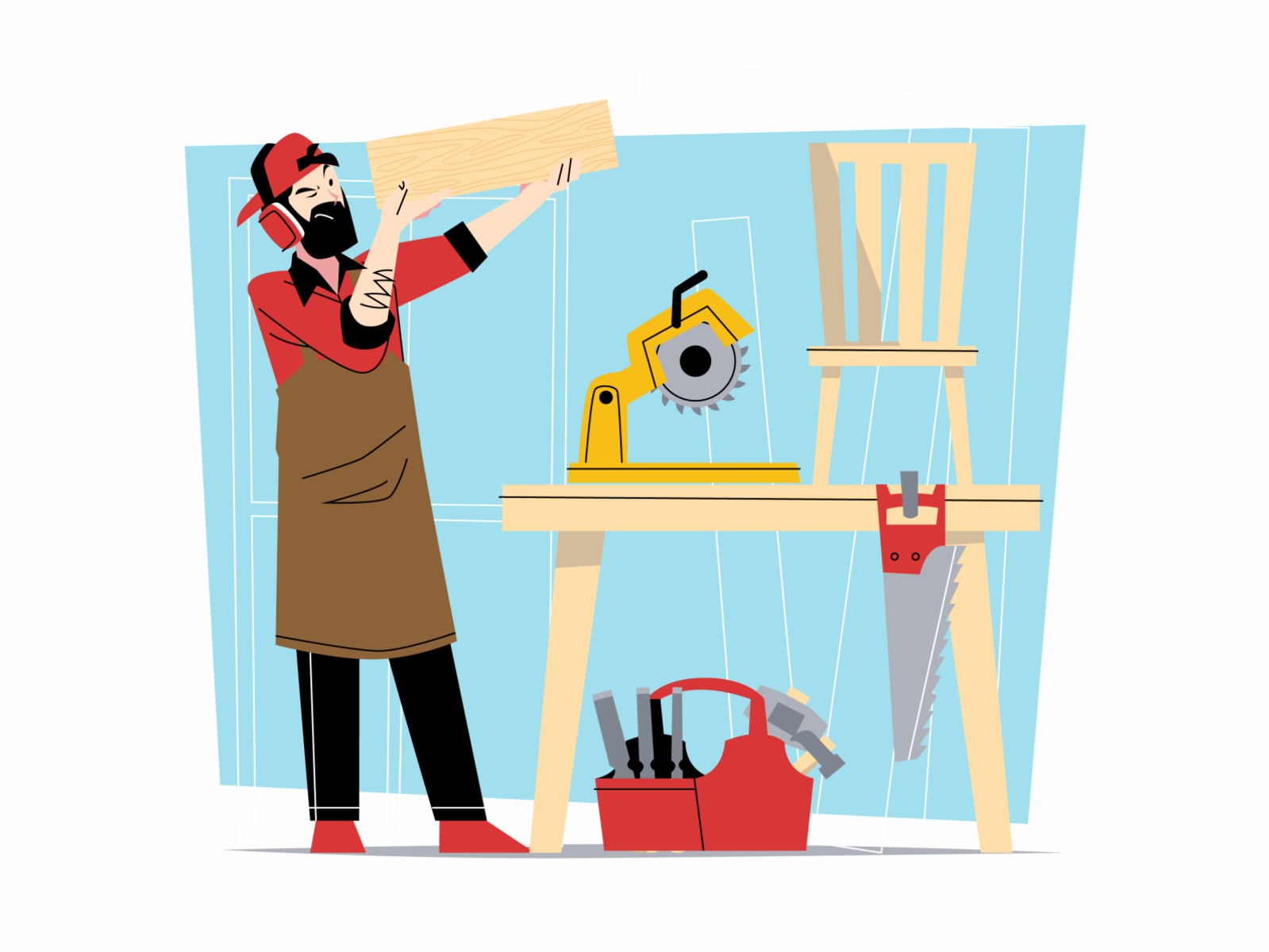 Woodworking Illustration cartooning cartoon character design character.jpg
