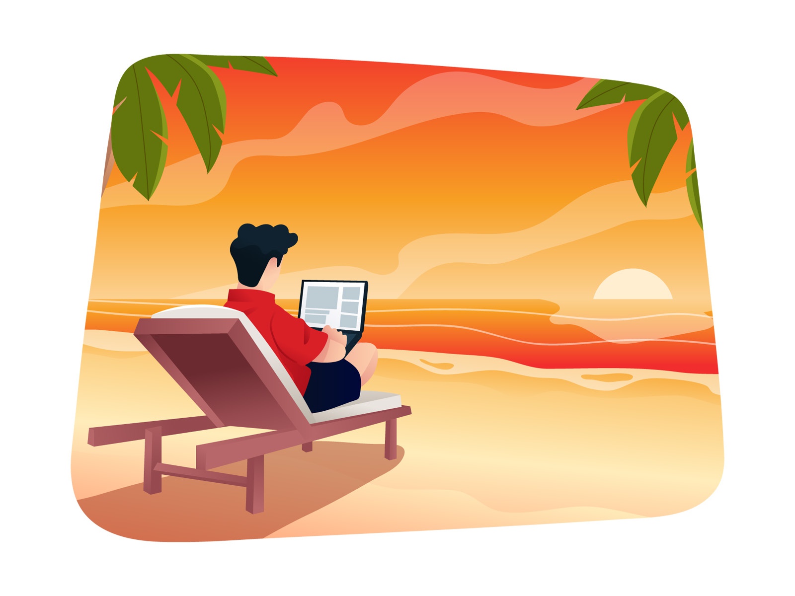 Working At the Beach Illustration cartooning cartoon character design.jpg