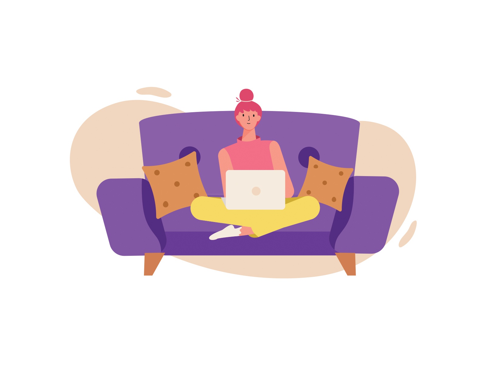 Working From Home Illustration design cartooning vector vector design.jpg