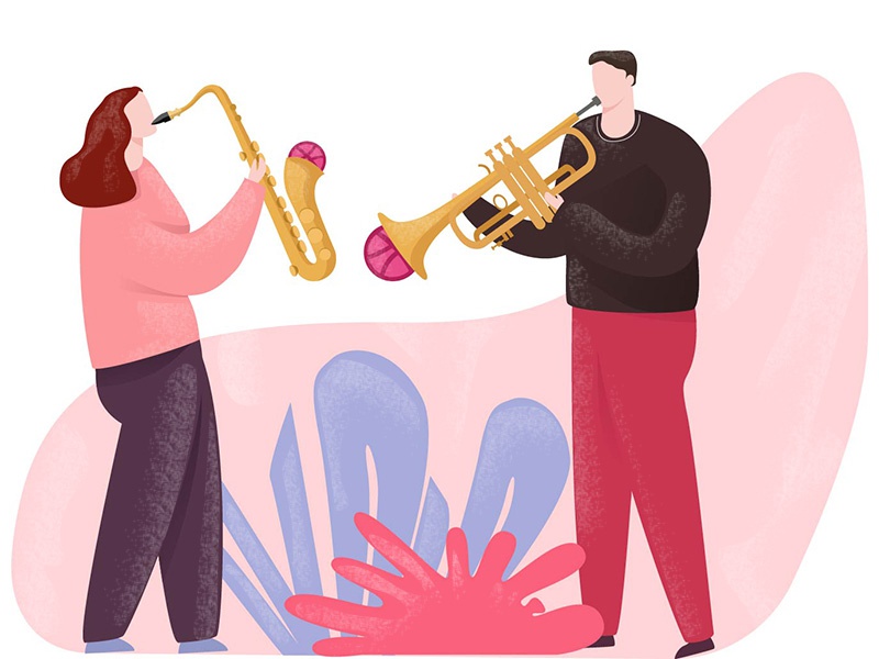 2 Dribbble Invites plants invite jazz music song illustration design c.jpg