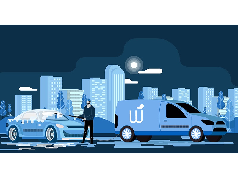 Become Washer cars tree illustration buildings city street character.jpg
