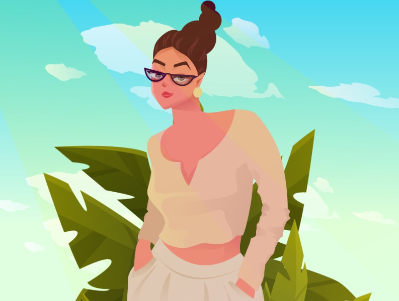 Character characters face flowers plants draw flat woman illustration.jpg