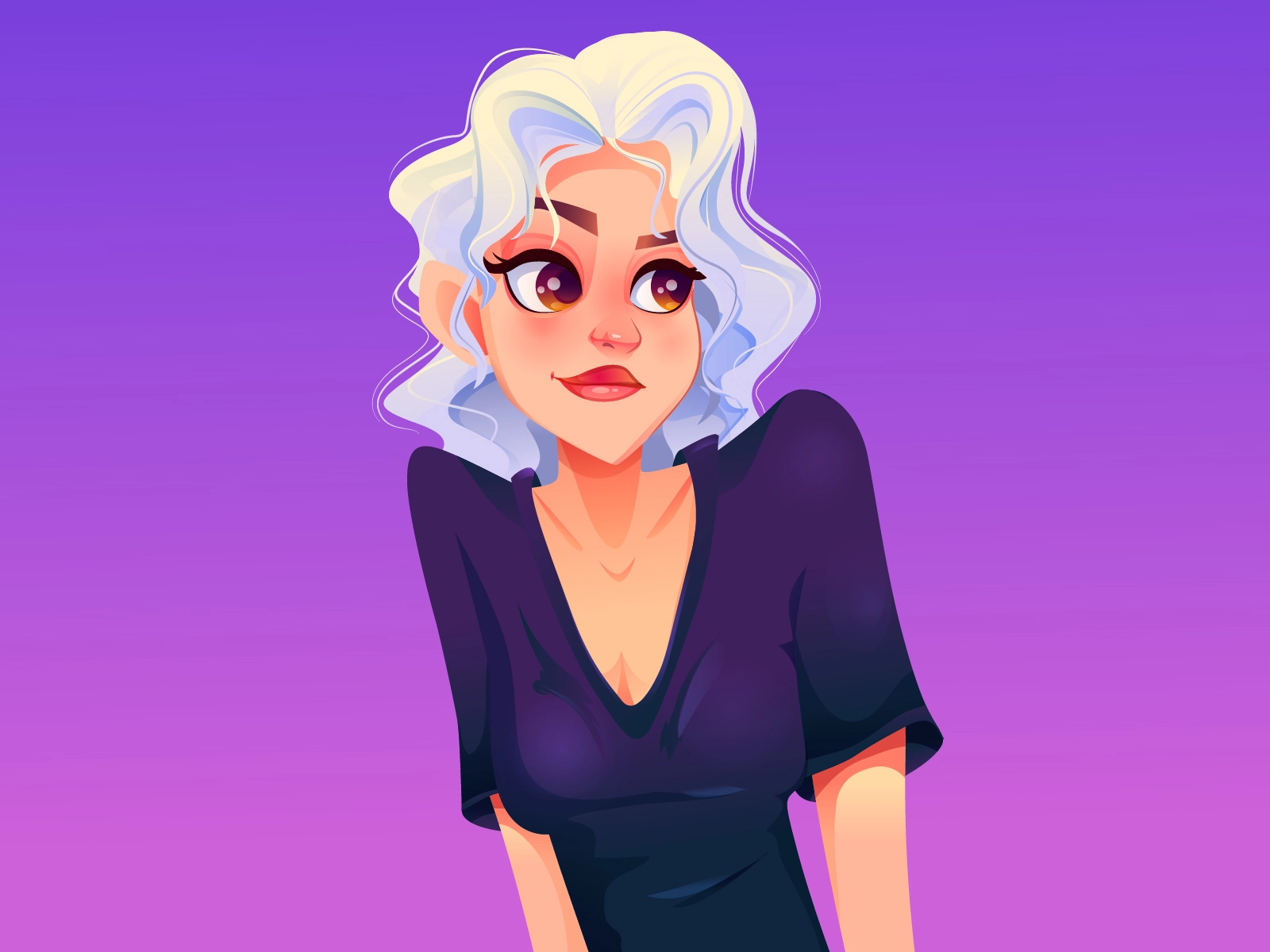 Character Design illustrator vector colorful color hair characters fac.webp