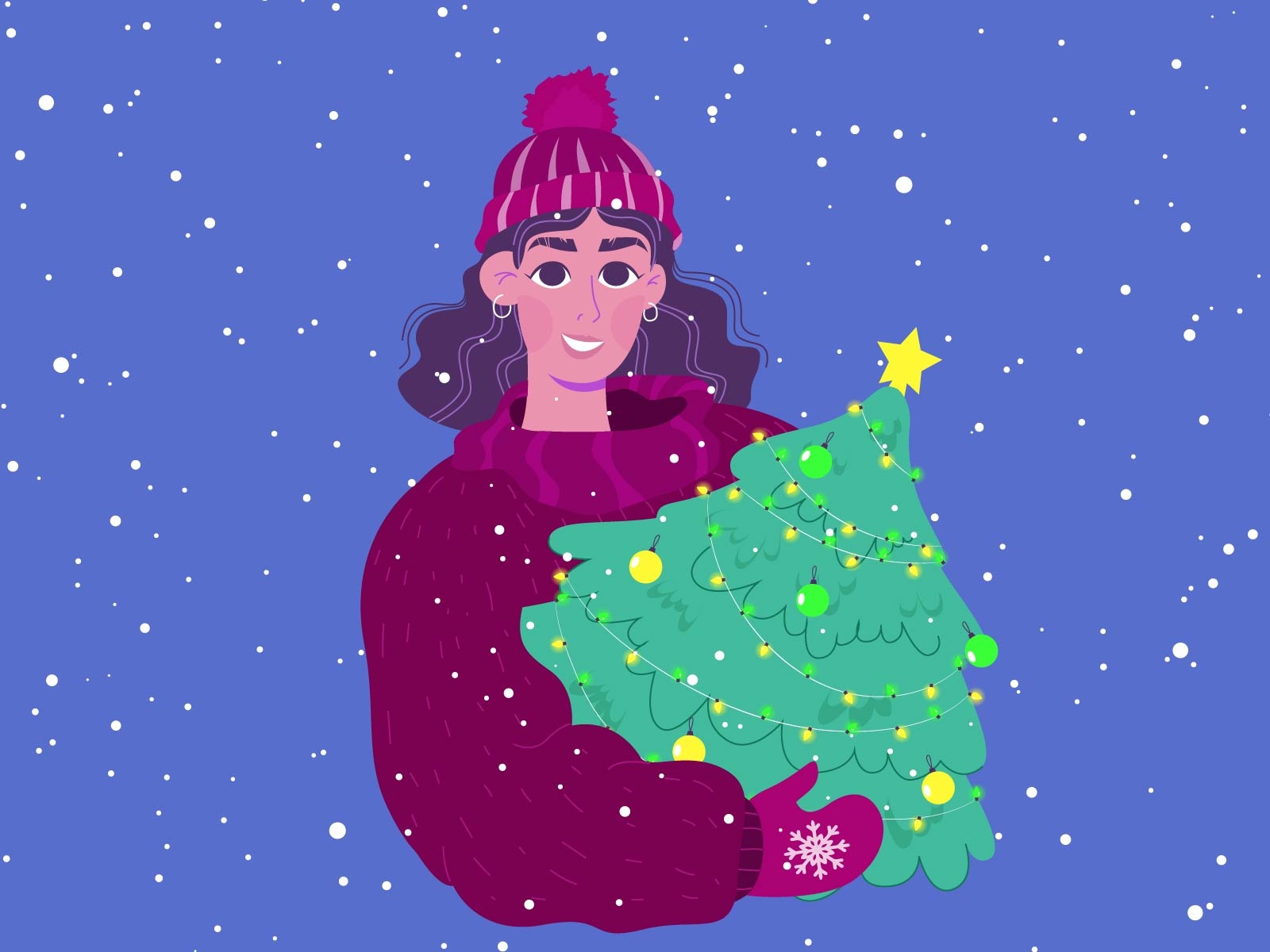 Character design snow winter christmas tree chrismas girl woman charac.jpg