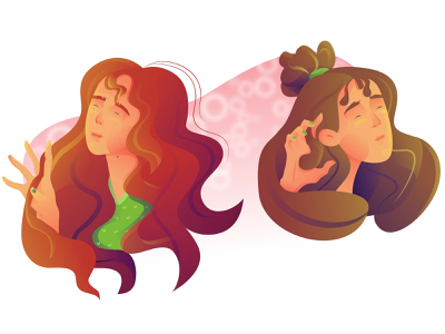 Characters design fingers hand face hair vector draw girl woman flat c.webp