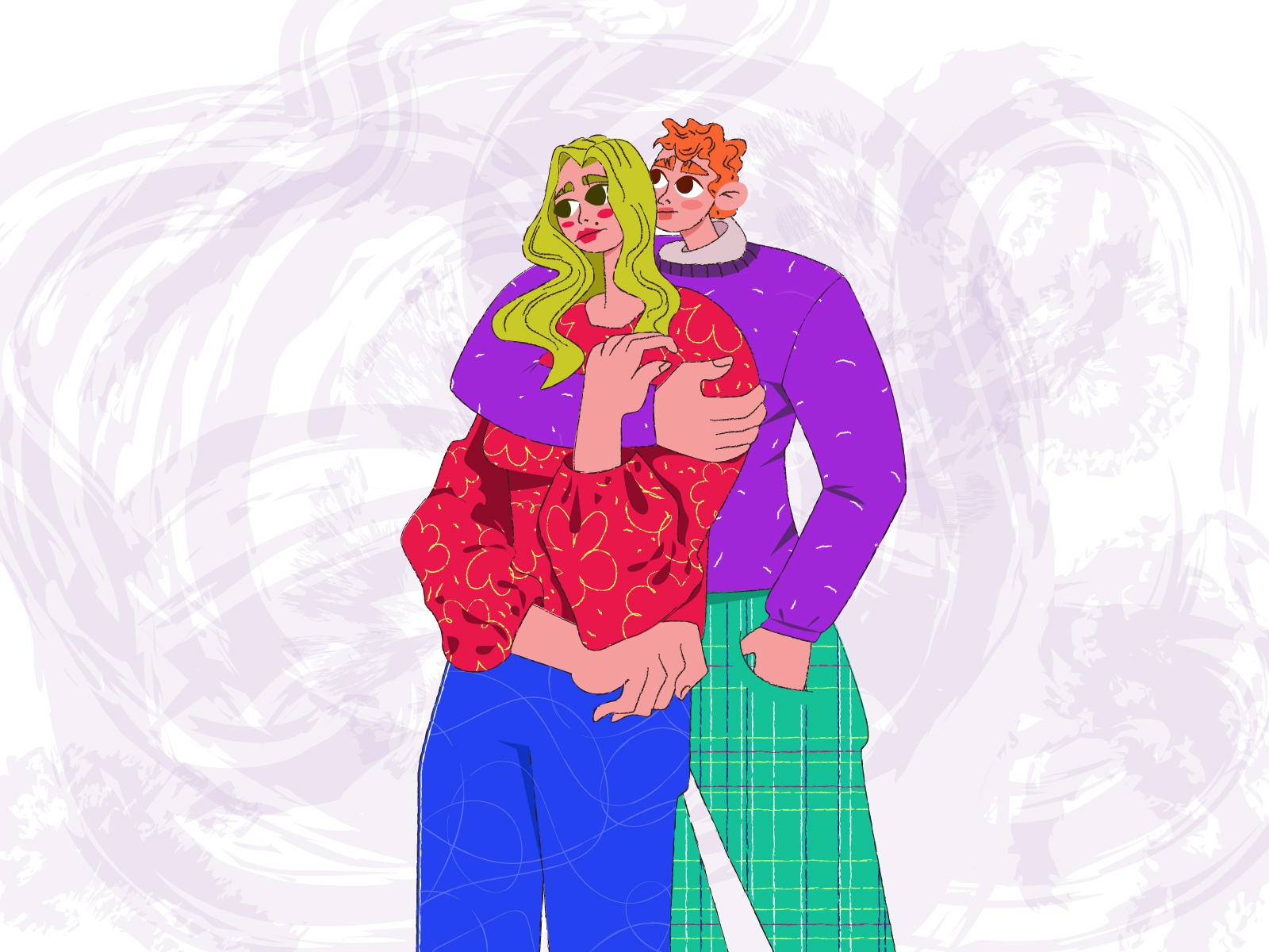 Couple lovers vector couple woman flat character illustration design.jpg