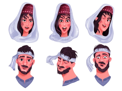 Emotions traditional clothes traditional armenian sticker emotions fac.webp