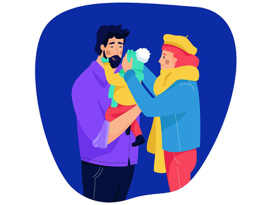 Family father mother son parents love family illustration design chara.webp