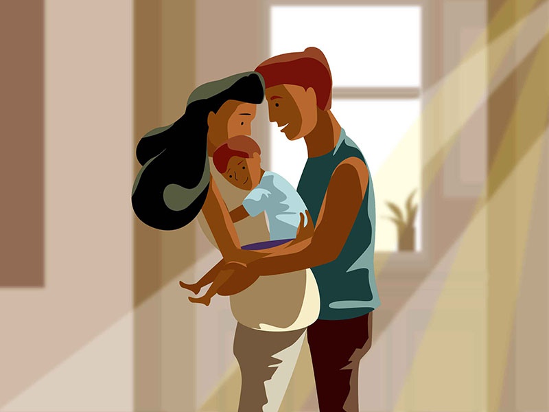 Happy Family baby husband mother pregnant family happy of illustration.jpg