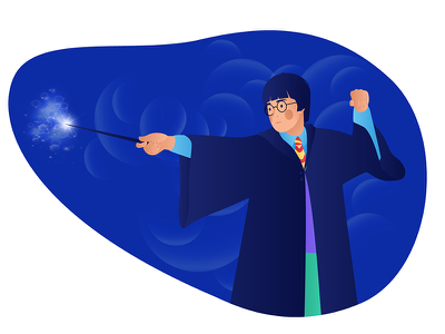 Harry Potter wand magic patronus illustration film potter harry design.webp