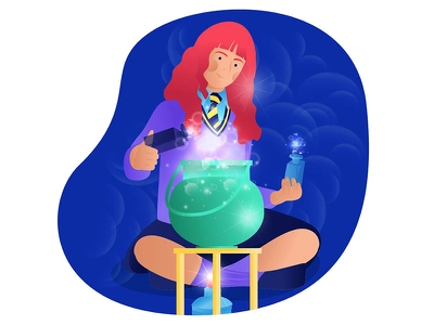Magic Potion light potion magic granger hermione illustration design c.webp
