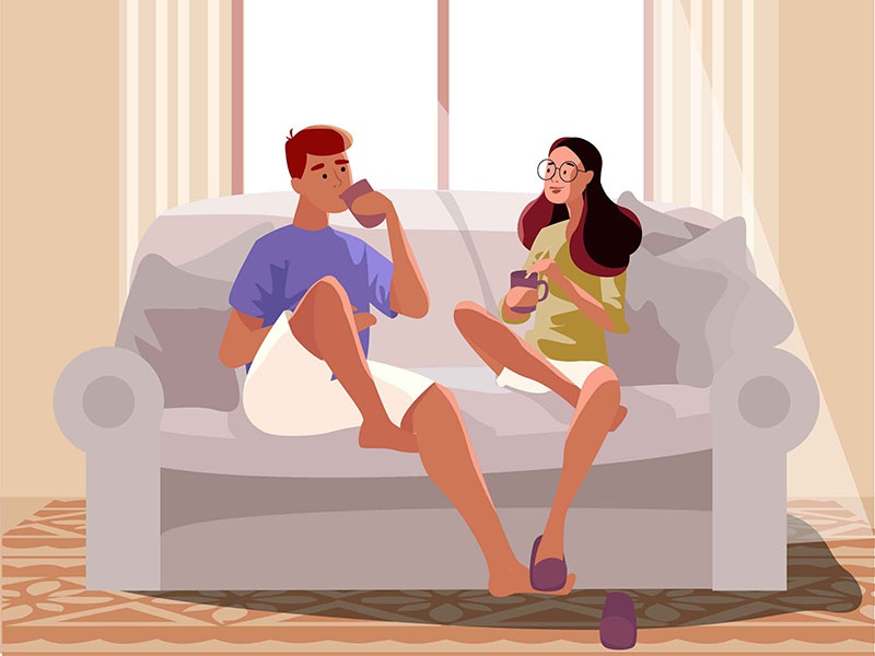 Morning coffee cup family morning coffee love man woman character illu.jpg